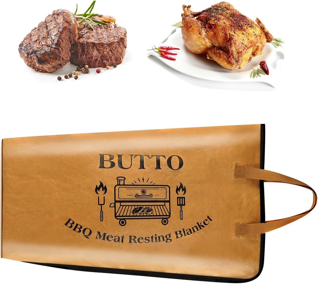 Larger Capacity BBQ Blanket for Resting Meat - Wide Mouth BBQ Resting Blanket with Handle - Premium Insulated Aluminum Foil Meat Resting Bag for Longer Lasting Flavor and Juiciness - 21-Inch Size