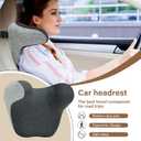 Premium U-Shaped Car Headrest Pillow, Memory Foam Neck Support for Driving & Travel, Breathable Cover, Universal Fit for SUV/Sedan/Truck (Gray- 1 Pack)