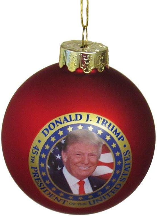 Kurt Adler C7572 President Donald Trump Glass Ball Ornament Standard