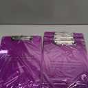 Trade Quest Plastic Clipboard Transparent Color Letter Size Low Profile Clip (Pack of 6) (Purple)