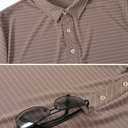 Tyhengta Men's Striped Shirt Long Sleeve Golf Polo Shirts (Green, XL)