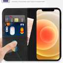 TUCCH Wallet Case for iPhone 12 Pro/iPhone 12 5G, Premium PU Leather Flip Folio Cover with Card Slot, Stand Book Design [Shockproof TPU Interior Case] Compatible with iPhone 12/12 Pro 6.1-inch, Black
