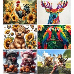 Colorful PoultryAnimals The Four Seasons Placemats Set of 6-12 X 18 Inch - Seasonal Holiday Decoration Place Mats Stain Resistant Wipeable Table Mats for Party Outdoor Dining Holiday