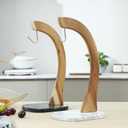 EVEROUS BANANA HANGER BLACK MARBLE BASE, MODERN BANANA HOLDER TREE STAND FOR KITCHEN HOME, NON-SLIP BANANA RACK BANANA HOLDER STAND