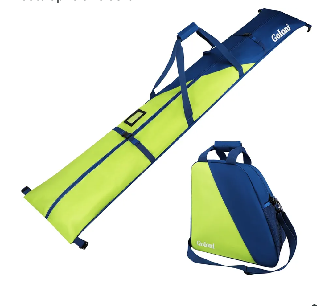 Goloni Ski Bag and Boot Bag Combo,Ski Bags for Air Travel,Snowboard Bag Fits for Skis Up to 180 CM and Boots Up To Size US13