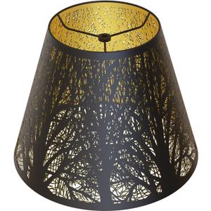 Small Lamp Shades For Table Lamps 5x9x7'', Black Metal Lamp Shade With Gold Lining, Easy Install Replacement for Small Table Lamp, Etched Forest Lampshades For Table Lamp