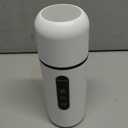 Car Electric Kettle,Portable Travel Kettle,12V/24V Car Coffee Warmer,420ML Hot Water Heater with Built-in Magnetic Induction Stirring,Small Mini Hot Water Boiler for Tea Coffee Milk (White)