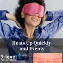 Heated Eye Mask for Dry Eyes - Silk Cordless Warm Eye Compress Moist Heat, Eye Heating Pad for Stye Treatment, Tired Eyes, Sleep, Travel, Washable, Rechargeable, Pink