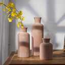 LUKA Ceramic Rustic Farmhouse Vase,Terracotta Vases for Decor,Vase Set of 3,Vases for Your Bedroom,Office,Living Room,Fireplace,Bookshelf Decor,Housewarming 10+7.5+5 Inch