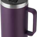 KXIAOCHEN 20oz Insulated Coffee Mug with Lid, Stainless Steel Coffee Cup, Double Wall Vacuum Coffee Tumbler with Handle, Premium Thermal Travel Coffee Mug (Purple) (1 Count (Pack of 1))