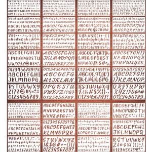 Small Letter Stencils for Painting - 36 Pack Alphabet Letter and Number Templates 0.5, 0.75, 1, 1.25, 1.5 Inch, Reusable Cursive Alphabet Stencils for Wood Crafts, Cakes Cookies & Wall Decor