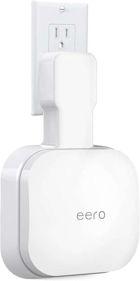 Wall Mount Holder for eero Pro 6e/Pro 6, No Messy Wires, Space Saving, Outlet Wall Bracket Only Compatible with eero Pro 6e/Pro 6 Mesh Wi-Fi System Router (1 Pack)