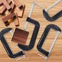 8 Pcs C Clamp 6 Inch Heavy Duty Steel C Clamp Set Cast Iron Frame Sliding T-Handle More Stability Massive Clamps for Woodworking, Welding, Building, Automotive Applications (Black)