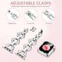 Mesime Compatible with Apple Watch Band 38mm 40mm 41mm 42mm 44mm 45mm 46mm, Women Bling Jewelry Bands with Tempered Glass Screen Protector Case, Shiny Strap for iWatch Series 11/10/9/8/7/6/5/4/3/2/1/SE