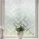 Coavas Frosted Window Privacy Film Static Cling Non-Adhesive for Glass Windows, Heat Control UV Blocking Sun Blocking Anti Glare, Day and Night Bathroom Home Office Cover, 35.4"x78.7"