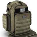 Dinictis Dad Diaper Bag, Mens Diaper Bag Backpack with Diaper Changing Mat, Military Diaper Backpack with Molle Webbing, Waterproof Pouch, Baby Wipes pocket, Insulated Bottle Pockets- Jungle Green