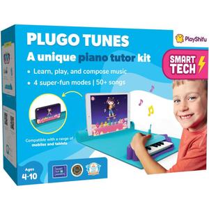 Plugo Tunes by PlayShifu (Kit+App): Interactive Piano Starter Kit for Ages 4-10 | Educational Musical Toys for Early Childhood | Perfect Music/Musical Gift for Boys & Girls (Works with tabs/mobiles)