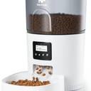 IMIPAW Automatic Cat Feeders, 3L Timed Cat Dry Food Dispenser with Desiccant Bags, Dual Power Supply, Programmable Portion Size, 6 Meals, 20 Portions Per Day, Auto Pet Feeder for Cats and Small Dogs