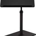 C Shaped End Table,20" W x 14" L,17"-31" Adjustable Height,Swivel and Turnable Desktop,Foldable Side Table for Small Spaces,Black Walnut (Black, 19.7" x 13.8")