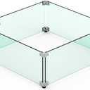 Skyflame Glass Wind Guard for Fire Pit Square, 18"x 18"x 6" Tempered Glass Flame Shield, Fire-Resistant Windscreen Set, Fits for 12-inch Outdoor fire Pit Burner Pan