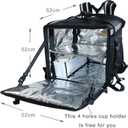 PK-140Z: Extra Large Heat Insulation Food Delivery Bag for Motorcycle, Huge Pizza Delivery Bags for Bicycle/Scooter, 2 Layers, Side Loading, 20" x 20" x 20"