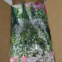 Fake Flowers for Outdoor UV Resistant 24 pcs Pink Summer Artificial Flowers Outdoors, Realistic Faux Silk Flowers Fade Resistant, Fake Plants  Flowers for Garden Porch Planters Window Patio Wedding (Pink  White with Green Ferns)