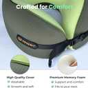 Cesperi Travel Neck Pillow for Airplanes, Ergonomic Design for Petite Neck, Airplane Neck Pillow with Memory Foam, Travel Essentials for Flights, Car Rides, and Home Rest, Small (Avocado Green)