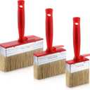 Hoolerry 3 Pcs Deck Stain and Sealer Block Paint Brushes for Wood Heavy Duty Brush Paint Brushes for Walls Applicator for Painting Staining Decking Fence (3",4",6") (Large)