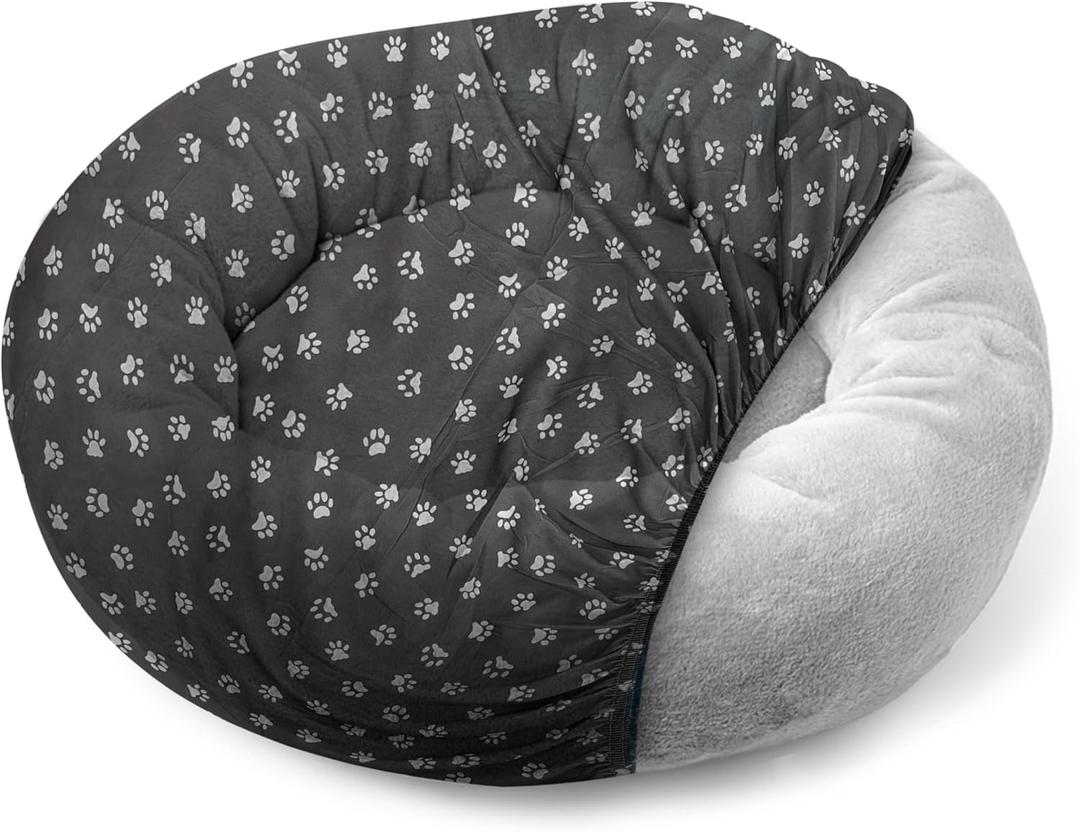 Round Dog Bed Covers Replacement Washable, Dog Bed Washable Cover, for All Shapes (Medium (Up to 36), Paw Chic)