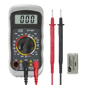 CEM Digital Multimeter 600V AC/DC Voltage Meter,Multimeter with Test Leads Backlit LCD,Volt Amp Ohm Transistor Diodes Meter,Audible Continuity and Battery Test,Holster Case