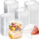 50 Pack 40 oz Tamper Proof Clear Deli Containers with Lid Disposable Square Plastic Deli Sandwich Tiramisu Airtight Meal Container for Refrigerator Dishwasher Microwave Take out Kitchen