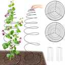 1Pack Garden Trellis for Climbing Plants - 10"-55" Adjustable Small Spiral Pea Trellis, Metal Vine Plant Tower Supports for Sugar Snap Pea Bean Flower Potted Raised Bed (Stake Not Included)