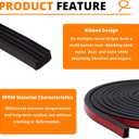 Ribbed Foam Rubber Seal, 26FT Self-Adhesive EPDM Foam Rubber Weather Stripping for Boat, RV, Door, Garage, Truck, Auto, Window, Noise Insulation(W:0.625", H:0.375")