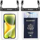 Rynapac [Up to 8.5" Waterproof Phone Pouch - 2 Pack IPX8 Waterproof Phone Case for iPhone 17 16 15 14 Pro Max Galaxy S26 Ultra, Touchscreen & Underwater Photography, Beach Cruise Travel Essentials