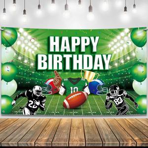 KatchOn, Large Football Birthday Banner for Football Decorations - 72x44 Inch | Football Backdrop for First Down Football Birthday Party Decorations | Football Party Decorations, Football Party Favors