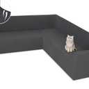 ALIECOM Stretch Corner Sectional Couch Covers L Shape Sofa Covers Washable Sectional Slipcovers U Shape Jacquard Living Room Pet Dogs Furniture Protector with Elastic Bottom (Dark Grey, X-Large)