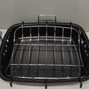 Uukrave Turkey Roasting Pan with Rack (U-Shaped), Extra Large 18.5 x 14.6 Inch Nonstick Roaster Pan for 25 lb Turkey or Chicken, Deep Oven Tray with Wide Handles, Heavy Duty Steel, Nontoxic