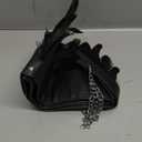 L'VOW Real Black Feather Cape with Metal Chain PU Leather Gothic Shawl Shrug Halloween Costume for Women and Men(Black)