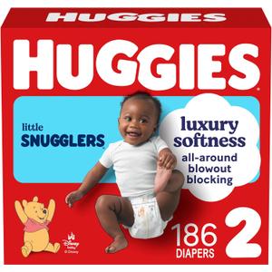 Huggies Little Snugglers Diapers Size 2, 186 Count (3 Packs of 62)
