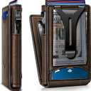 BULLIANT Men Wallet,Magnetic Metal Wallet Money Clip 9Cards Pop-up Access RFID Blocking (Coffee-4338)