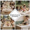 Alsoo Checkered Tablecloth Rectangle Washable Buffalo Plaid Table Cloth Cotton Linen Gingham Table Cover for Picnic Kitchen Dining Room, Beige and White, 60 * 90 inch