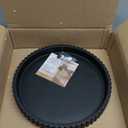 Emma & Ella Round Decorative Tray for Coffee Table Decor  Concrete Round Tray Home Decor  Circle Centerpiece Bandejas Decorativas for Living Room, Ottoman, Vanity, or Entryway (Black)