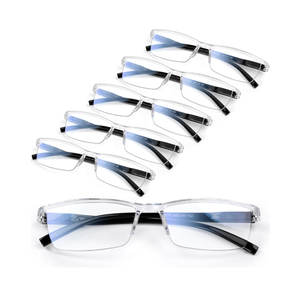 6 pack Executive Style Reading Glasses Men - Durable Readers with 99% Blue Light Blocking - Comfortable Fit with TR90 Frames, +2.75
