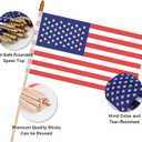 50 Pcs Small American Flags on Stick 4x6 Inch American Hand Held Stick Flags Patriotic Decorations Small US Flags/Mini American Flags for Outside Presidents Day Patriotic Holiday Yard Decor