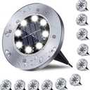 Solar Ground Lights, Waterproof Solar Garden Light, Upgraded Outdoor Garden Waterproof Bright in-Ground Light, Landscape Lights for Pathway,Yard,Deck,Lawn,Patio,Walkway (12 Pack White Light)