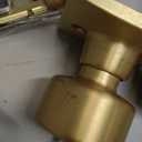 Gold Door Knob Interior, Zinc Alloy Brushed Gold Interior Door Knob Bedroom Bathroom, Heavy Duty Brushed Brass Door Lever, Modern Privacy Doorknob Bulk (1 Pack)