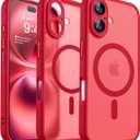 CANSHN Magnetic for iPhone 16 Case, Upgraded [Full Camera Protection] [Compatible with Magsafe] [Translucent Matte] Shockproof Protective Phone Case for iPhone 16 - Pink