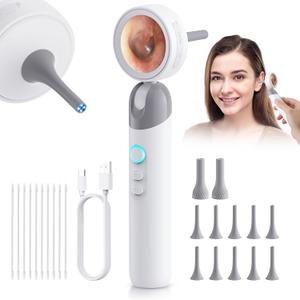 1080P HD Otoscope Ear Camera for Family, Medical Grade 1.38" Screen, Telemedicine Ready, 12 Silicone Tips, Photo/Video, Type-C Charging, Home Medical (Standard  Gray)