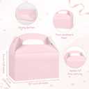 DjinnGlory 36 Pack Pink Party Favor Treat Boxes with Handle for Baby Shower, Birthday, Bridal Shower, Wedding All Occasion, Small Gable Boxes for Small Business 6.18 x 3.58 x 3.38 Inches