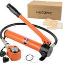 HZLZRZ 10 Ton Hydraulic Cylinder Jack with CP-180 Manual Hand Pump and Porta Power Kit - Industrial Mini Hydraulic Pump Cylinder for Machinery and Shipbuilding (RMC/101)